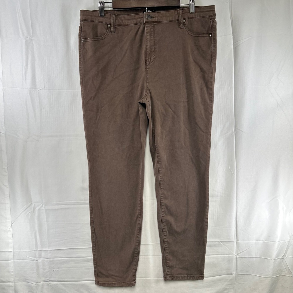 Buffalo Hanna Skinny Pants Womens 16 Brown High Rise Soft Stretch Twill‎ 36x28
